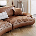 Диван кожаный с каркасом из массива дерева Medieval Furniture варинант исполнения - 6 | Loft Concept в Саратове