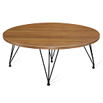 Стол журнальный c коричневой круглой столешницей на четырех черных ножках Charm Coffee Table варинант исполнения - 1 | Loft Concept в Саратове