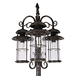Уличный фонарь с тремя стеклянными плафонами и коваными элементами Elysian Lanterns варинант исполнения - 4 | Loft Concept в Саратове