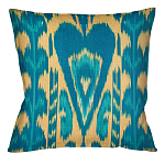 Подушка декоративная бирюзовое сердце Ikat Pattern варинант исполнения - 1 | Loft Concept в Саратове