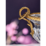 Чаша из прозрачного стекла с бронзовой подставкой и ручками Eden Garden варинант исполнения - 3 | Loft Concept в Саратове