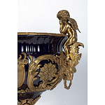 Чаша темно-синего цвета с фигурками ангелов и рельефным декором Eden Garden porcelain and bronze варинант исполнения - 5 | Loft Concept в Саратове