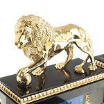 Настольный письменный набор из лазурита с декором в виде льва Golden Lion варинант исполнения - 4 | Loft Concept в Саратове
