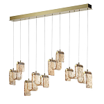 Подвесной светильник линейный с плафонами волнистой формы из фактурного стекла Big Wave варинант исполнения - 6 | Loft Concept в Саратове