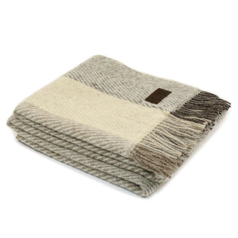 Плед VADSO SPINA 1001 Marzotto Бежево-серый в Саратове | Loft Concept 