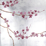 Обои ручная роспись Cherry Tree Special Colourway on Sterling Silver gilded paper варинант исполнения - 1 | Loft Concept в Саратове