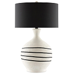 Настольная лампа фактурная с черными круговыми линиями на корпусе Recess варинант исполнения - 3 | Loft Concept в Саратове