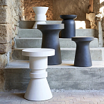 Приставной стол из искусственного камня Chess Black варинант исполнения - 3 | Loft Concept в Саратове