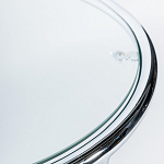 Приставной столик на серебристом основании с столешницей из стекла Noir варинант исполнения - 2 | Loft Concept в Саратове