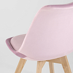 Стул с мягким велюровым сиденьем Arvika Pink варинант исполнения - 6 | Loft Concept в Саратове