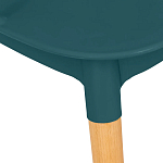 Пластиковый стул на ножках из массива бука Ferret Spiral Green варинант исполнения - 5 | Loft Concept в Саратове