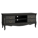 ТВ-тумба черная из массива бука с 4-мя ящиками и 2-мя полками Black Provence варинант исполнения - 2 | Loft Concept в Саратове