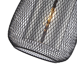 Подвесной светильник со стеклянным плафоном цилиндрической формы и металлической сеткой Metal Mesh Black варинант исполнения - 4 | Loft Concept в Саратове