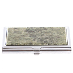 Визитница карманная металлическая с накладкой из натурального камня Апатит Stone Business Card Holders варинант исполнения - 1 | Loft Concept в Саратове