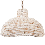 Подвесной светильник в виде купола декорированный белыми деревянными бусинами White Wooden Beads Hanging Lamp варинант исполнения - 1 | Loft Concept в Саратове