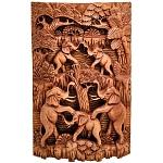 Панно из дерева пирамида из слонов Panel With Animals варинант исполнения - 1 | Loft Concept в Саратове