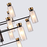 Люстра потолочная с 16-ю цилиндрическими плафонами из стекла и черным каркасом Noir Poise варинант исполнения - 2 | Loft Concept в Саратове