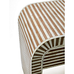 Тумбочка прикроватная с ящиком Tofino Stripes Bone Inlay Bedside Beige варинант исполнения - 4 | Loft Concept в Саратове