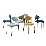 Стул металлический с мягкой спинкой и сиденьем из велюра Alfie Chair варинант исполнения - 8 | Loft Concept в Саратове