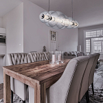 Подвесной светильник линейный с прозрачными стеклянными шарами разного диаметра Eurofase варинант исполнения - 9 | Loft Concept в Саратове