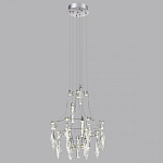 Люстра подвесная из металла с хрустальными подвесками прозрачного цвета Quasar 41 варинант исполнения - 12 | Loft Concept в Саратове