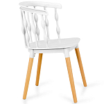 Пластиковый стул на ножках из массива бука Ferret Spiral White варинант исполнения - 3 | Loft Concept в Саратове