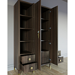 Большой шкаф с витриной Elsa Dreams Walnut варинант исполнения - 3 | Loft Concept в Саратове