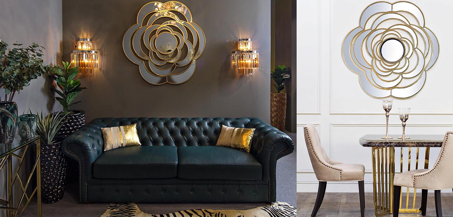 Зеркало Mirrored Flower Gold Зеркало Mirrored Flower Gold - Loft-Concept в Саратове