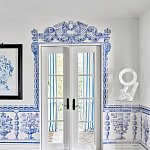 Обои ручная роспись Porto by Alessandra Branca Original colourway on dyed paper варинант исполнения - 2 | Loft Concept в Саратове