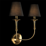 Бра с металлическим основанием бронзового цвета и 2-мя черными конусовидными абажурами Dignity варинант исполнения - 2 | Loft Concept в Саратове