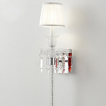 Бра с белым текстильным абажуром и хрустальными подвесками с декоративной кисточкой Lustre Reverie варинант исполнения - 4 | Loft Concept в Саратове