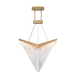 Люстра золотого цвета в форме галочки с каскадом длинных прозрачных трубок Eurofase варинант исполнения - 2 | Loft Concept в Саратове