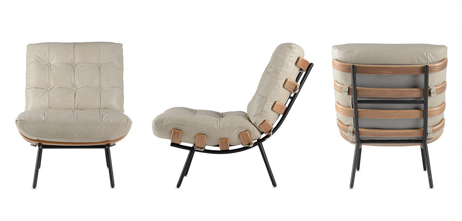 Кресло Philbert Chair beige leather Кресло Philbert Chair beige leather - Loft-Concept в Саратове