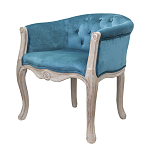 Кресло низкое в стиле прованс Louis French Armchair blue velour варинант исполнения - 3 | Loft Concept в Саратове