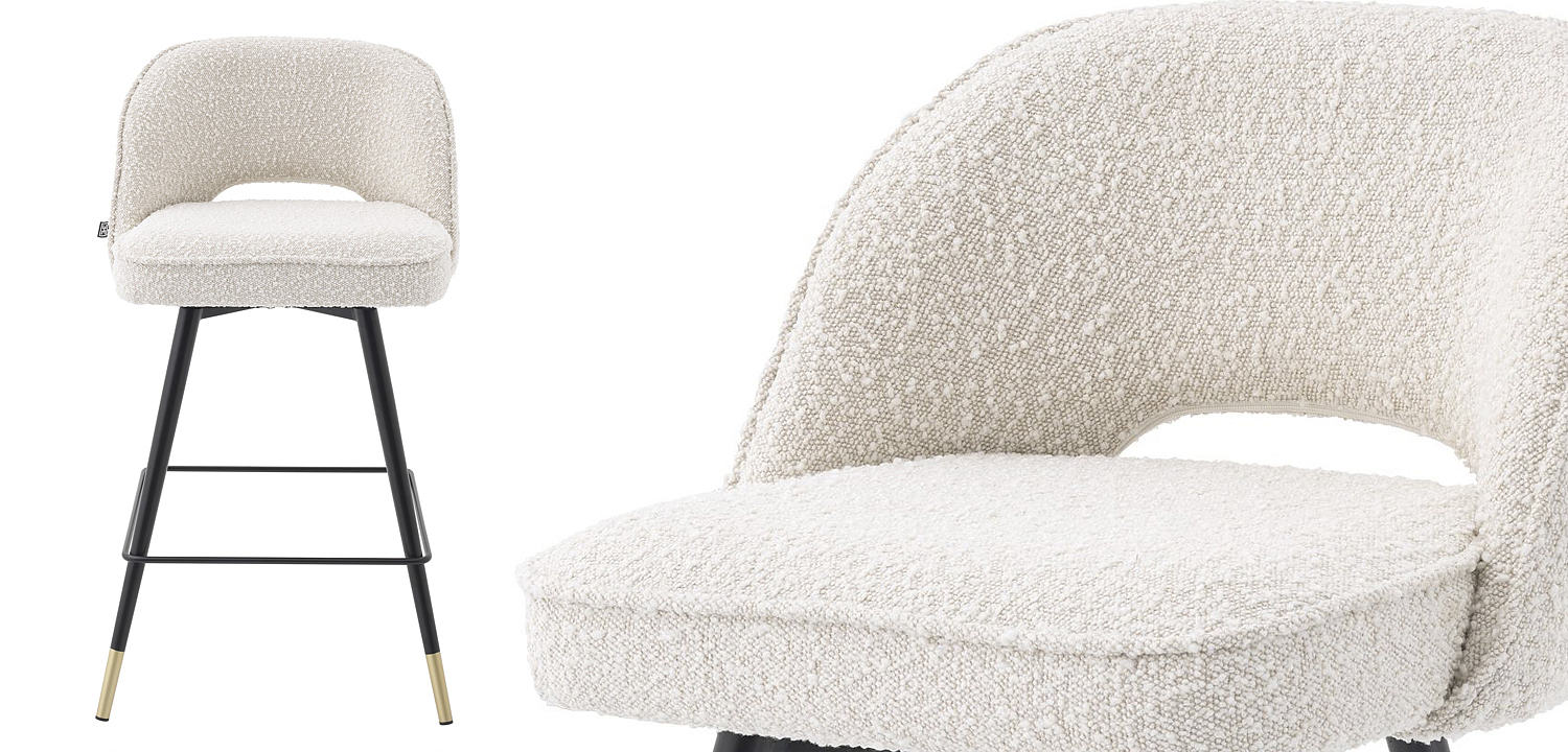 Комплект полубарных стульев Eichholtz Counter Stool Cliff set of 2 Boucle cream Комплект полубарных стульев Eichholtz Counter Stool Cliff set of 2 Boucle cream - Loft-Concept в Саратове