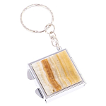 Зеркало брелок складное двухстороннее из натурального камня Оникс Silver Stone Mirrors варинант исполнения - 4 | Loft Concept в Саратове