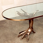 Обеденный стол с фигурным декором бронзового цвета Dichotomy racetrack варинант исполнения - 1 | Loft Concept в Саратове