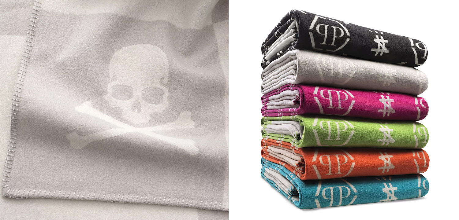 Плед Philipp Plein Plaid Cashmere Skull Grey Плед Philipp Plein Plaid Cashmere Skull Grey - Loft-Concept в Саратове