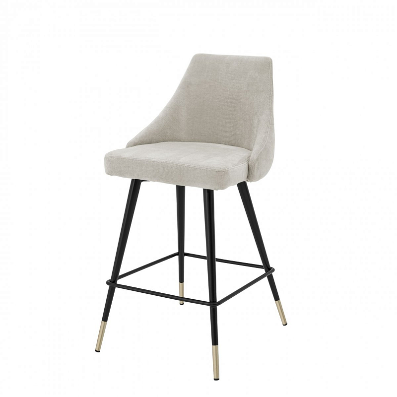 Полубарный стул Eichholtz Counter Stool Cedro Sand Бежево-серый Черный Латунь Полубарный стул Eichholtz Counter Stool Cedro Sand Бежево-серый Черный Латунь в Саратове | Loft Concept