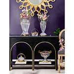 Чаша из прозрачного стекла с бронзовой подставкой и ручками Eden Garden варинант исполнения - 5 | Loft Concept в Саратове