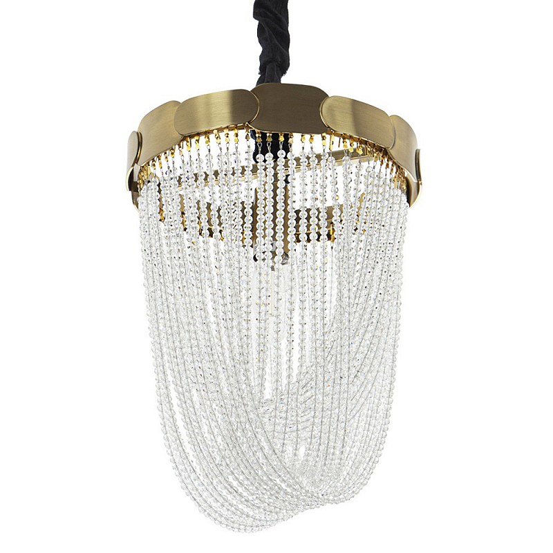 Подвесная люстра с хрустальными подвесками Riche Crystal Metal Chandelier 1 Латунь Прозрачный Подвесная люстра с хрустальными подвесками Riche Crystal Metal Chandelier 1 Латунь Прозрачный в Саратове | Loft Concept
