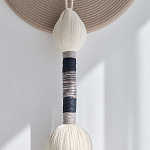 Аксессуар на стену диск из нитей Wall Decor White Thread Disc  варинант исполнения - 2 | Loft Concept в Саратове