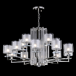 Люстра многоярусная с 15-ю цилиндрическими плафонами из стекла Laurent варинант исполнения - 2 | Loft Concept в Саратове