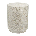 Приставной столик с рисунком из раковин устриц Bone Inlay варинант исполнения - 1 | Loft Concept в Саратове