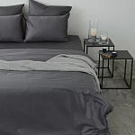 Постельное белье однотонное из сатина темно-серого цвета Eden Line варинант исполнения - 4 | Loft Concept в Саратове