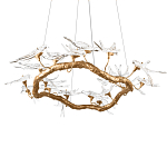 Люстра подвесная с прозрачными стеклянными птичками на ветвях Диаметр 100 см Serip Voa варинант исполнения - 8 | Loft Concept в Саратове