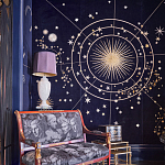 Обои с вышивкой ручной работы Cosmos Original colourway on velvet варинант исполнения - 1 | Loft Concept в Саратове