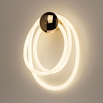 Бра с круглым золотистым основанием и белыми изогнутыми световыми линиями Luke Lampco Tracer Lamp варинант исполнения - 2 | Loft Concept в Саратове