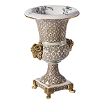 Ваза с овнами из фарфора с бронзовыми элементами Bronze Aries варинант исполнения - 2 | Loft Concept в Саратове