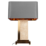 Настольная лампа с основанием из натурального камня c серым прямоугольным абажуром Lapis Tiburtinus варинант исполнения - 3 | Loft Concept в Саратове